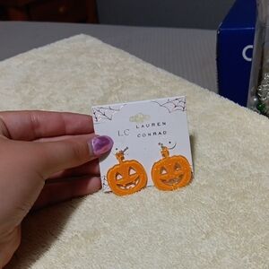 LC Lauren Conrad Orange Pumpkin Jewelry Earrings